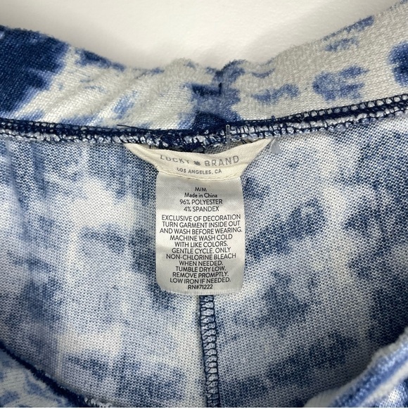 Lucky Brand pajama set pants tank top tie dye blue white soft lounge medium - Picture 8 of 8